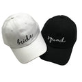 Women's White Embroidery Baseball Dad Caps Fashionable Wholesale Wedding Hats Bride Groom Wedding Ceremony American Printed