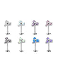 Wholesale Fashion Jewelry G23 ASTM F136 Titanium CZ Internal Threaded Helix Ear Studs Piercing Opal Labrets Accessories