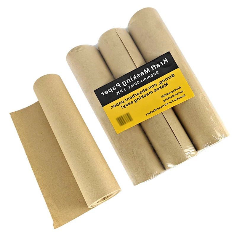 Masking Paper Recyclable Thin Eco-Friendly Kraft Masking Paper Roll for Automotive Painting Car Construction Surface Protection
