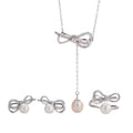 JW016 6-8mm DIY Natural Real Freshwater Pearl Set Charm  Accessories 925 Sterling Silver  Gold Plated Jewelry Set for Women
