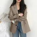 Elegant Formal Buttons Long Sleeve Single-breated Blazers Office Lady Women Blazer Eyegemix Fashion Tops