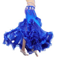 Fashionable High Split Ruffle Design Oriental Belly Dancing Mermaid Skirt for Women's Ballroom Perform Bottom