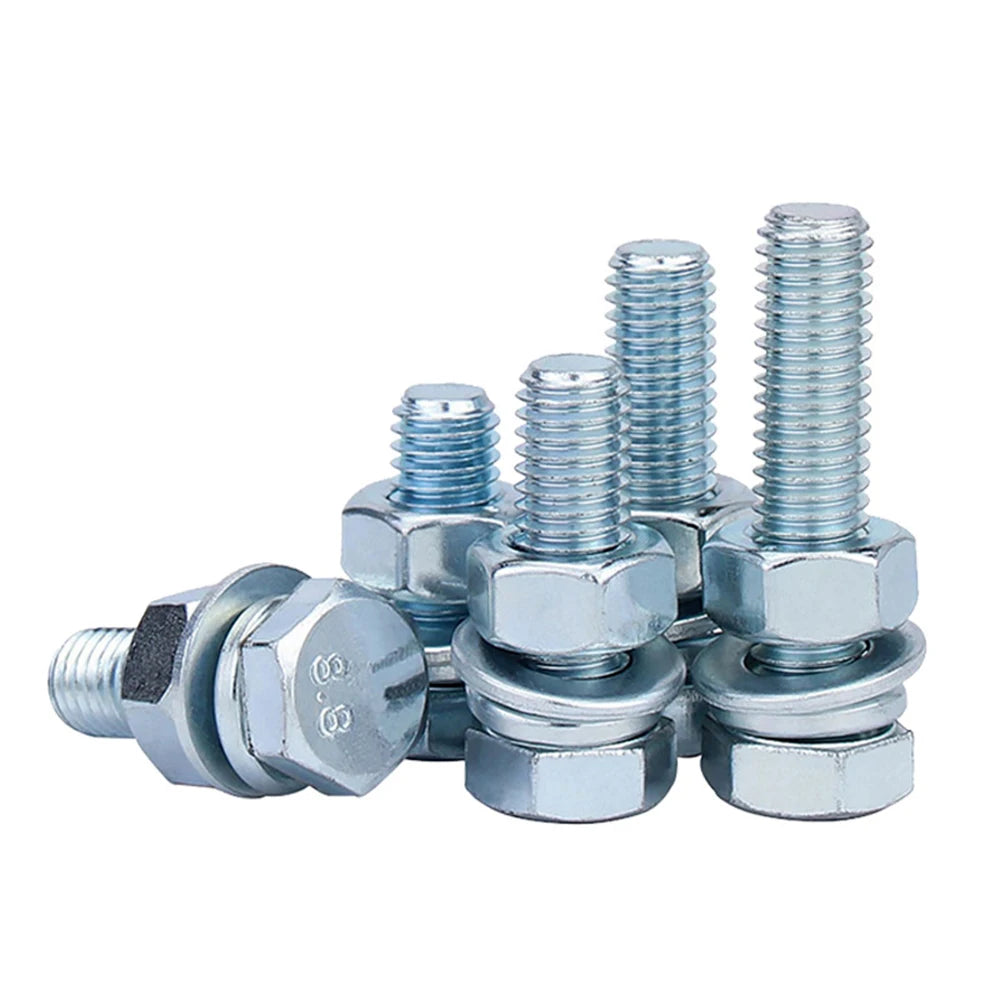 Zinc Plated Perno Y Tuerca Tornillos Boulons Spring Pads Flat Washers Hexagon Nuts Combination Flat Head HEX Hexagon Head Screws