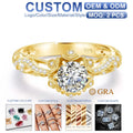 Fine Jewelry Woman Engagement Wedding Rings Exquisite Filigree 925 Sterling Silver 1 Carat Moissanite Diamond Promise Ring