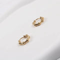 Fenny 18K Gold-plated Wholesale Waterproof Fashion Designer Geometric Bamboo Huggie Stainless Steel Earring for Women