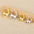 Unique Gold Plated 925 Sterling Silver Oval Spring Clasp Polished Necklace Connection Buckle for Jewelry Accessories Wholesale