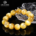 JD Precious Metal Alloy Lepidolite Healing Energy Yoga Balance Beaded Bracelet Natural Gold Color Phlogopite Gift Unisex