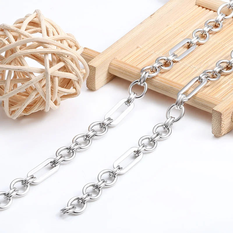 Low MOQ Waterproof Stainless Steel Chain Paperclip Circle Design for DIY Jewelry Making Essential Jewelry Components & Supplies