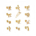 Creative Stylish Piercing Jewelry Gold Plated Brass Ear Bone Stud High-Quality Exquisite Twist Ball Ear Studs Earrings for Women