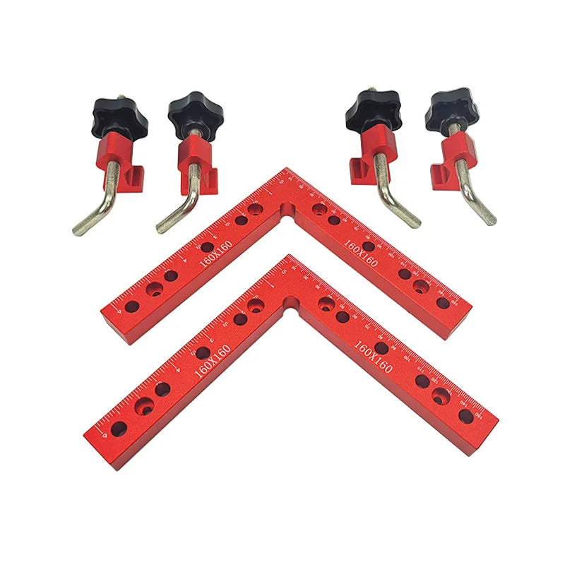 Carpenter Square Ruler Woodworking Tool 90 Degrees L Shape Auxiliary Fixture Splicing Board 160mm Positioning Panel Fixed Clip