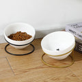 Tilted Cat Feeding Bowl Neck Protection Ceramic Cat Bowl Elevated MegaBDM