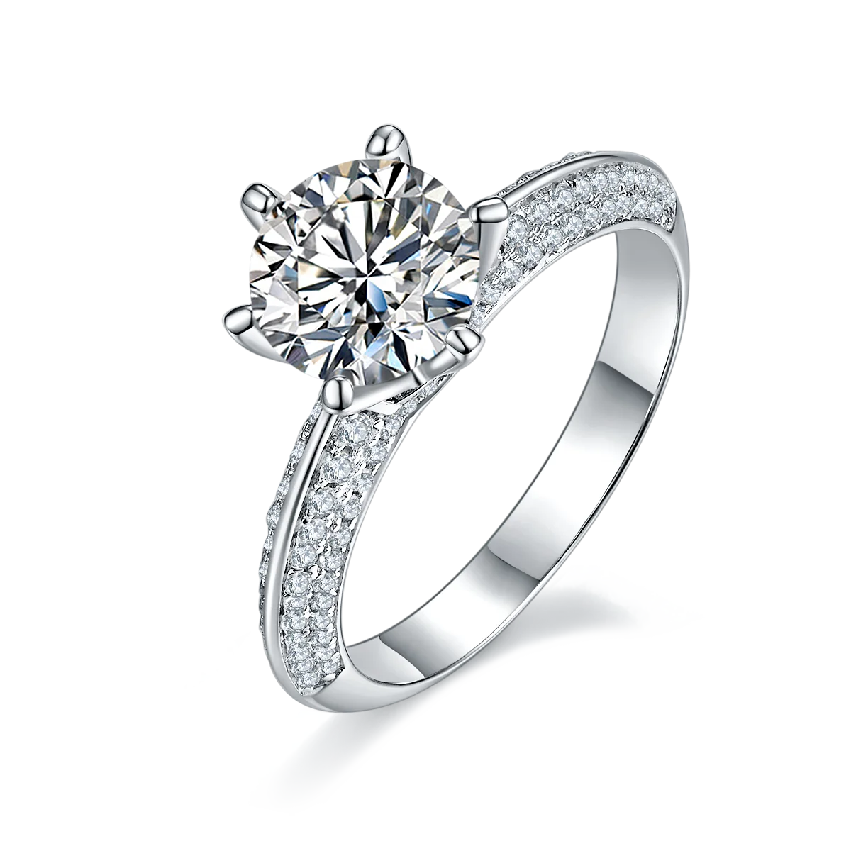Luxury Jewelry Diamond Ring Gold Direct Selling Fashion Plated S925 Vvs D Colour Moissanite Circular 1.5ct Engagement White