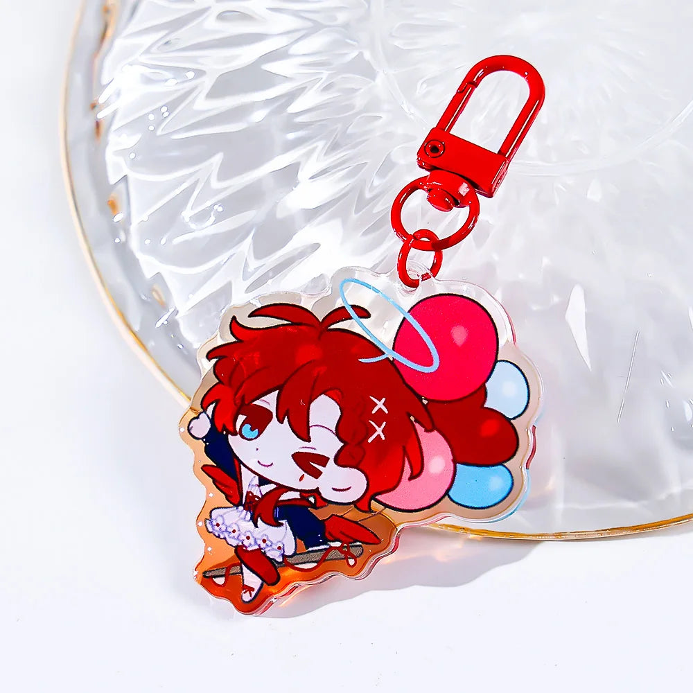 CNAWO Custom Printed Anime Keychain Clear Epoxy Resin Acrylic with UV Printing Metal and Plastic Customized Keychain