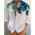 2023 New Vintage Shirt Casual Loose Long Sleeve Shirt for Men