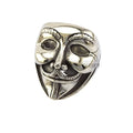 Men's Stainless Steel Cluster Ring Vendetta V Movie Character Design Smiling Clown Face Skull Gold Plating Silver Revenge