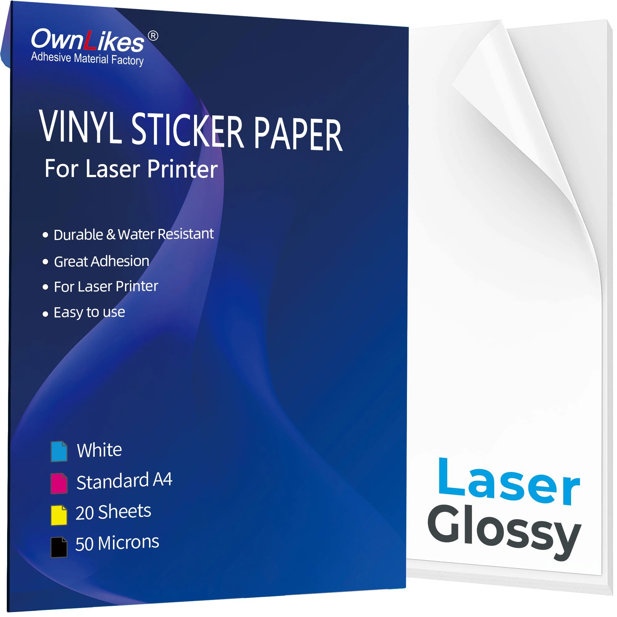 Custom A4/A3 Size Printable Vinyl Sheet Stickers 8.25 X 11.7 Inches White Sticker Paper for Laser Printer Use & Warning