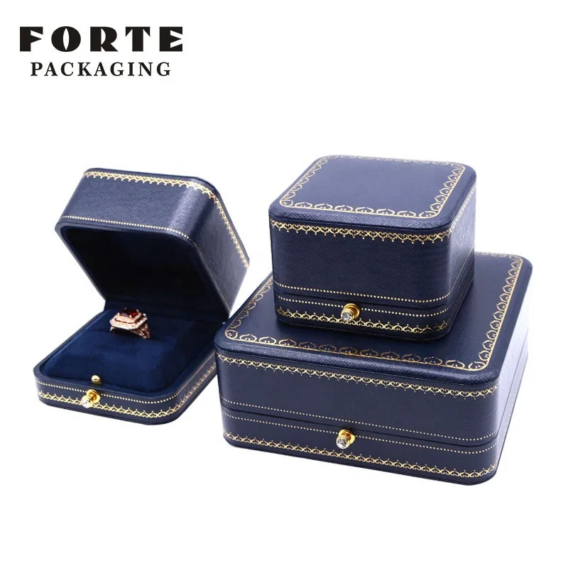FORTE Wholesale Classic Type Empty Jewelry Boxes Ring Pendant Earring Box with Push Button
