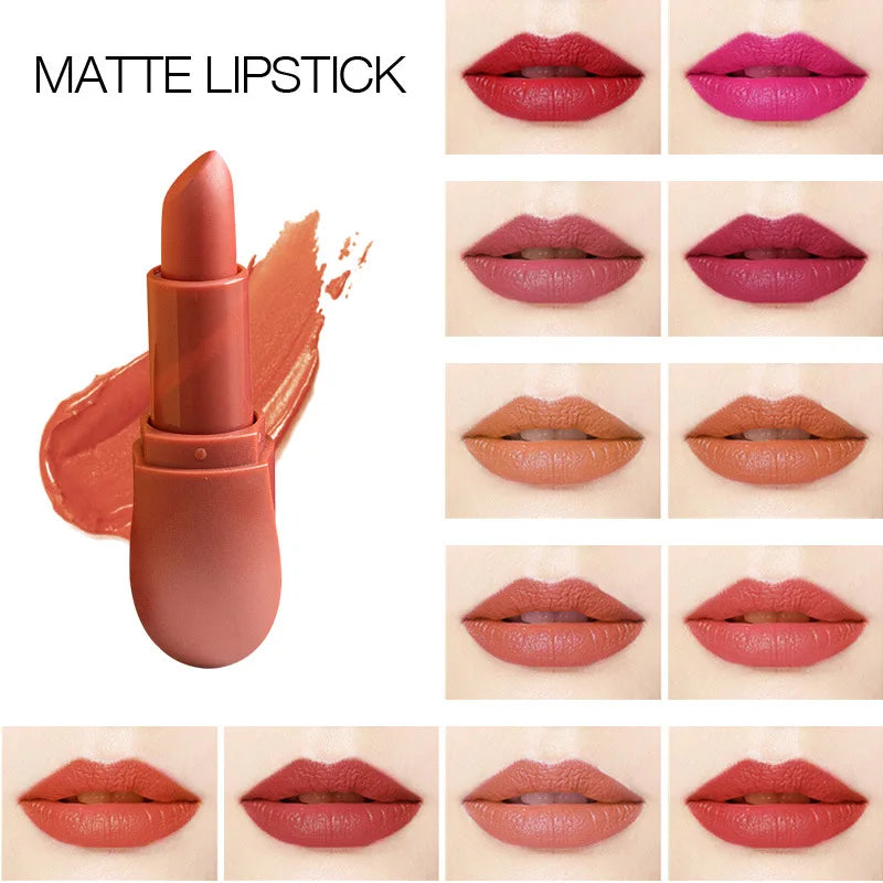 Matte Bullet Lipstick Nude Cosmetic Makeup Lipstick Waterproof Herbal Lip Stick MSDS 4g Wine Bottle Lipstick 3 Years