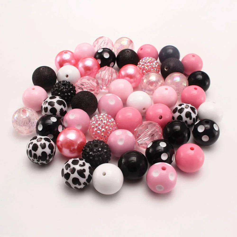 Bubblegum Beads 20mm Bulk 50pc/bag DIY Necklace and Bracelet Set Material Accessories Kids Jewelry Chunky Necklace