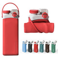 20 oz Collapsible Travel Water Bottle 600 ml Leak Proof Reusable Hiking Silicone with Straw BPA Free Eco-Friendly