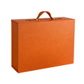 Recyclable Luxury Magnetic Boxes Orange Large Cardboard Gift Boxes With String Handle