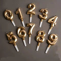 2cm*4.8cm Paraffin Wax Digital Number Shaped Birthday Candles Numbered  Decorative Cake