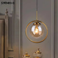 Suspension Glass Pendant Lights Ball Nordic Living Room Bedroom Ceiling Hanging Lights Modern Kitchen Island Lighting Lamp
