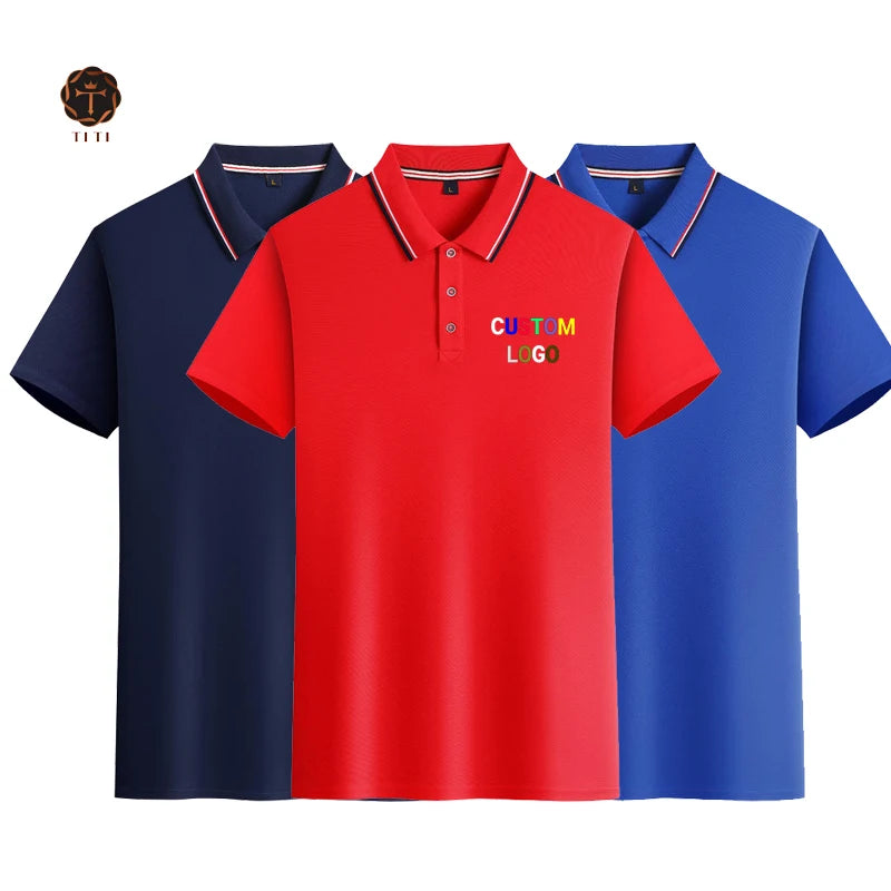 Custom Golf Polo Shirt 100% Polyester Embroidered logo Blank Polo Tshirt T-shirt Plus Size Men's Polo Shirts for Men