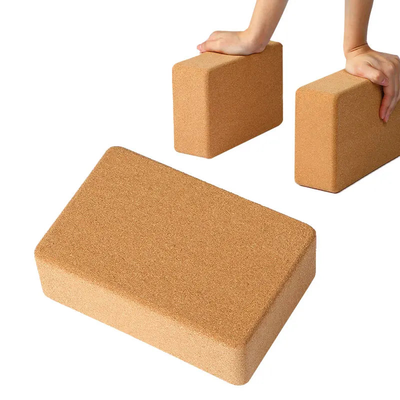 Gym Fitness Exercise Natural Rectangle Wooden Pilates Flexibility Cork Yoga Brick Blocks
