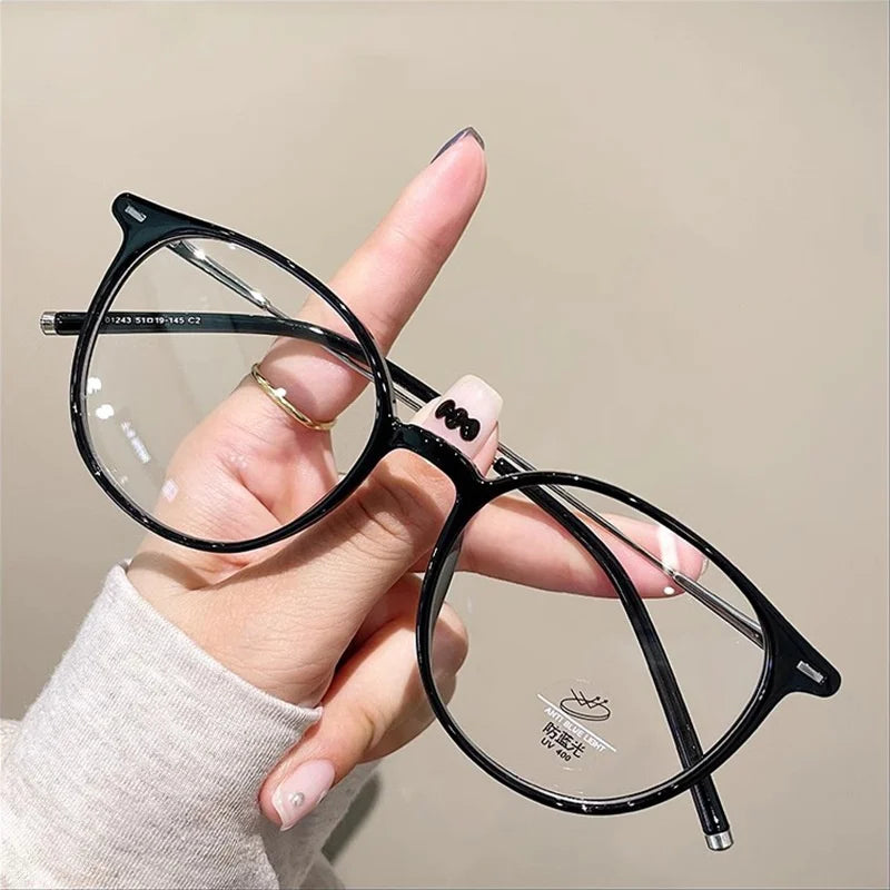 Classic Vintage Large Frame Sunglasses Trendy Fashion Casual Full Retro Flat Mirror Anti-Blue Light Outfit Glasses