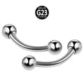 ASTM F136 G23 Titanium Titanium Body Jewelry Internal Thread Eyebrow Lip Piercing Curved Banana Barbell Micro BBB MBBB 3mm 4mm