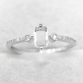 Sterling Silver 4*6mm Semi Mount Ring Square Shape Empty Frame Blank Claws Setting S925 Base Without Center Stone for Inlay DIY