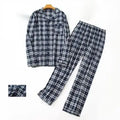 Autumn and Winter Loose Pajamas Long Sleeve Pajama Suit Plaid Cardigan Plaid Trousers Home Suit 2 Sets