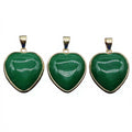 Wholesale Love Heart Shape Pendant Rose Quartz Green Aventurine Tiger Eye Natural Stone Pendant for Jewelry Making