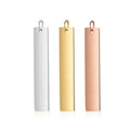 Stainless Steel Engravable Name Logo Personalised Silver Rose Gold Blank Vertical Bar Necklace Pendant for Women Jewelry
