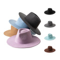 Fall Winter New Trendy Colour Fashion Women Fadora Hat Sombreros High Quality 100% Wool Felt Hat Lady Wide Brim Fedora Hats