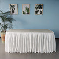 Wholesale 6ft Rectangular Ruffled Pleated Party Table Skirt Wedding