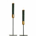 European Style Modern Luxury Handmade Gold and Black Iron Votive Wedding Tall Candlestick Holder for Home Decoration