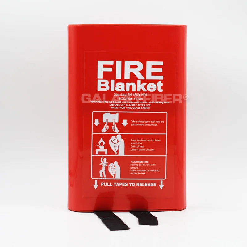 1*1m Factory Price Custom Fiberglass Silica Fire Fighting EN1869 Certified GALAXYFIBER Brand Fire Blanket 0.43-1.0mm High Temp