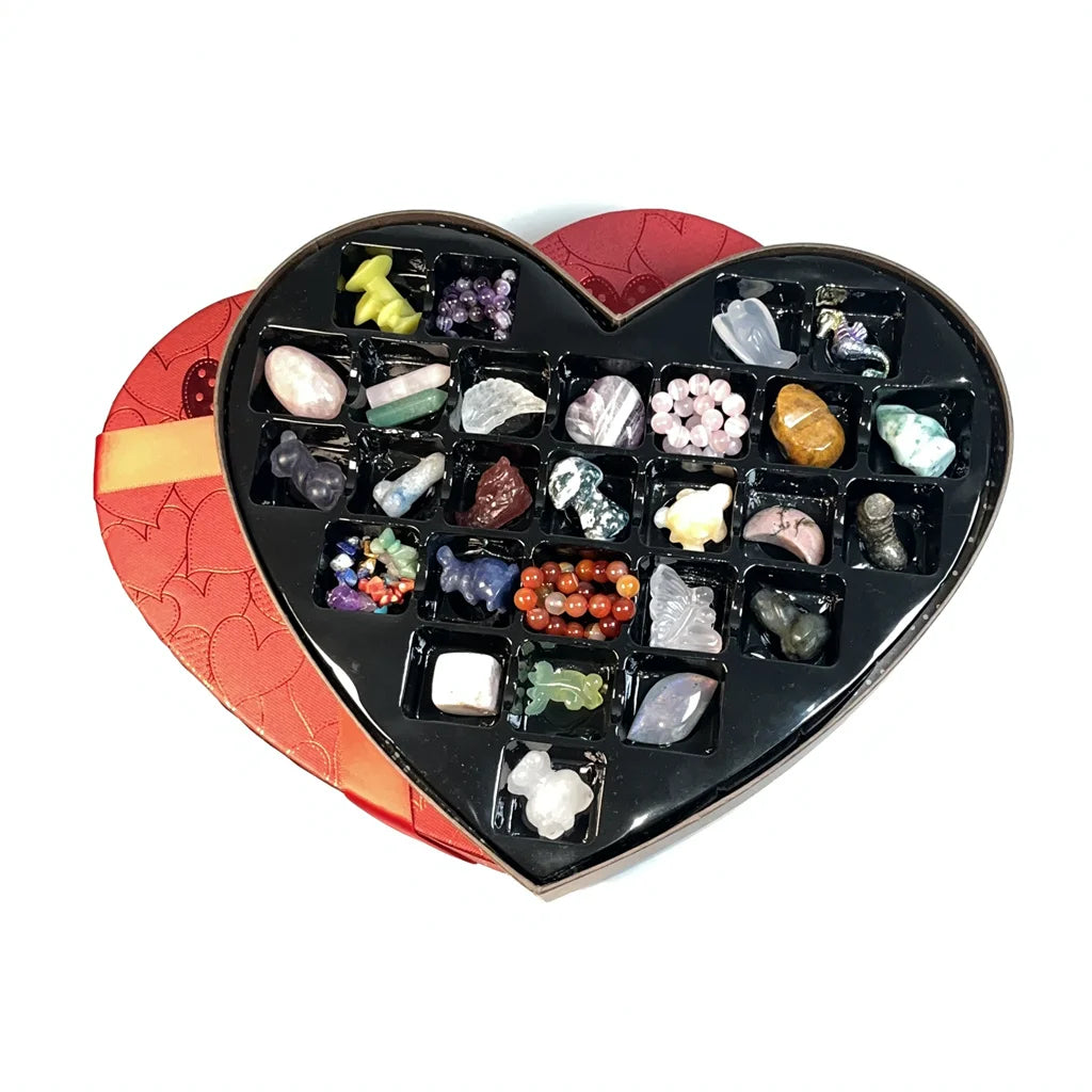 Hot Sale Crystal Festival Gift Best Selling Valentines Day Heart Shaped Crystal Carving Crystal Mystery Box Gifts for Her
