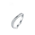 925 Sterling Silver Rhodium Plated Wave Shape Ring Unique Fashionable Fine Jewelry Gemstone for Women for Weddings and Parties