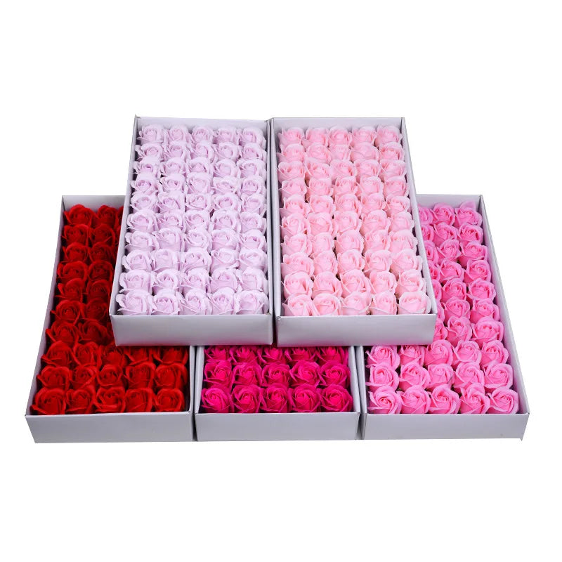Factory Sale 5 cm Soap Roses 3-Layer DIY Flower Bouquet for Mother's Day Christmas Graduation Easter Gifts with Rose Flower Head