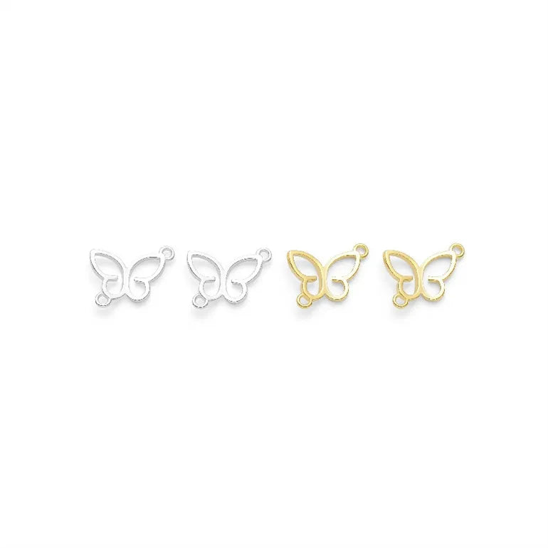 Hot Sales 925 Sterling Silver Gold Vermeil Hollow Butterfly Connector for Jewelry Making Pendant Charm