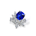 Manufacturer Direct Sale 925 Sterling Silver Luxury Blue Sapphire Eternity Ring  Custom Women Zircon CZ Gift Wedding Jewelry