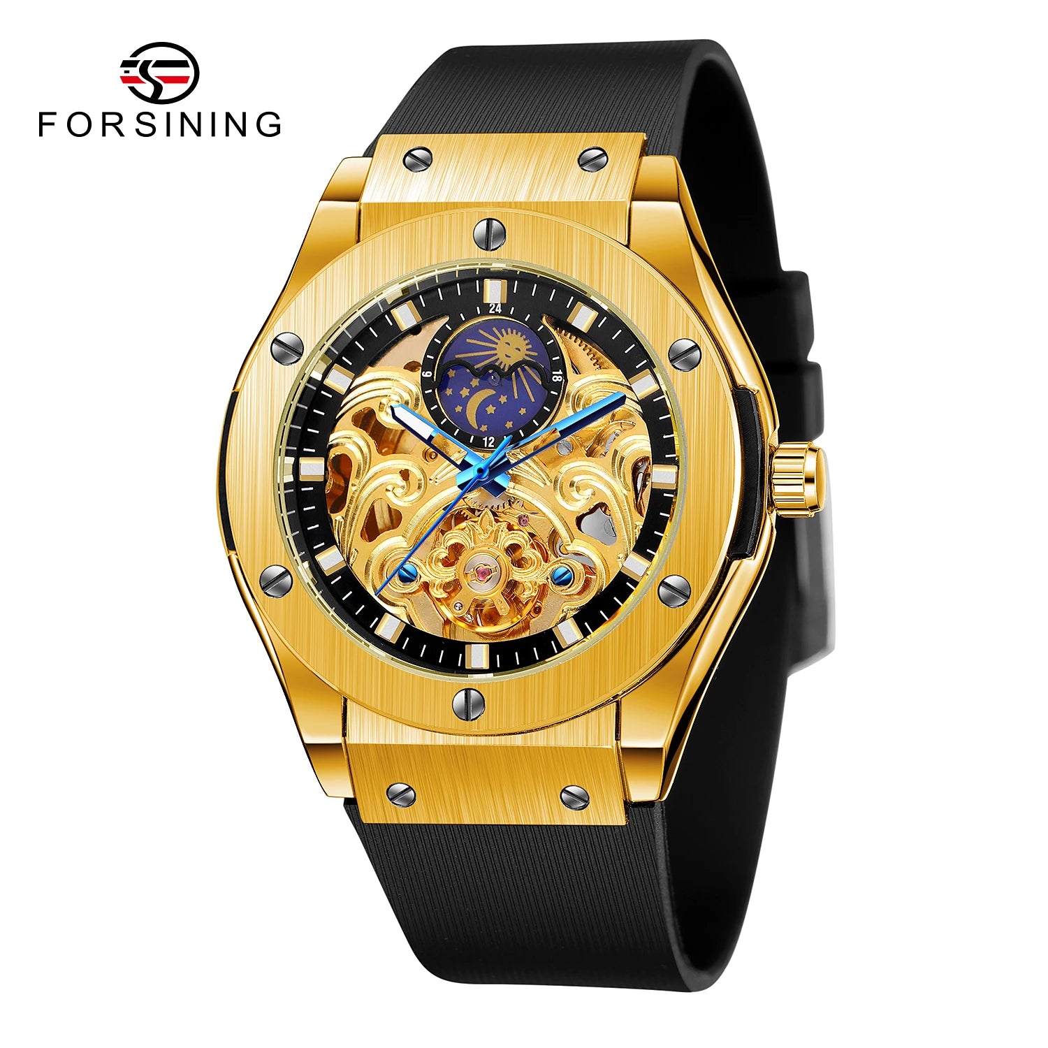 Newest Design Factory Wholesale Watch Forsining Multi Color Roman Numbers Reloj Relogio Skeleton Automatic Men Wrist Watches