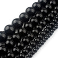 Wholesale round Loose Black Glass Beads 6/8/10/12mm for Jewelry Making DIY Bracelet Necklace Crystal Lampwork & Glass Beads