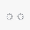 Ailmay Real 925 Sterling Silver Little Flower Clear Zircon Simple Stud Earrings for Women Girls Anti-allergy Fine Jewelry Gifts