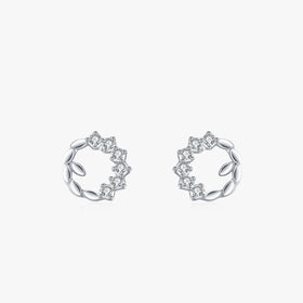 Ailmay Real 925 Sterling Silver Little Flower Clear Zircon Simple Stud Earrings for Women Girls Anti-allergy Fine Jewelry Gifts