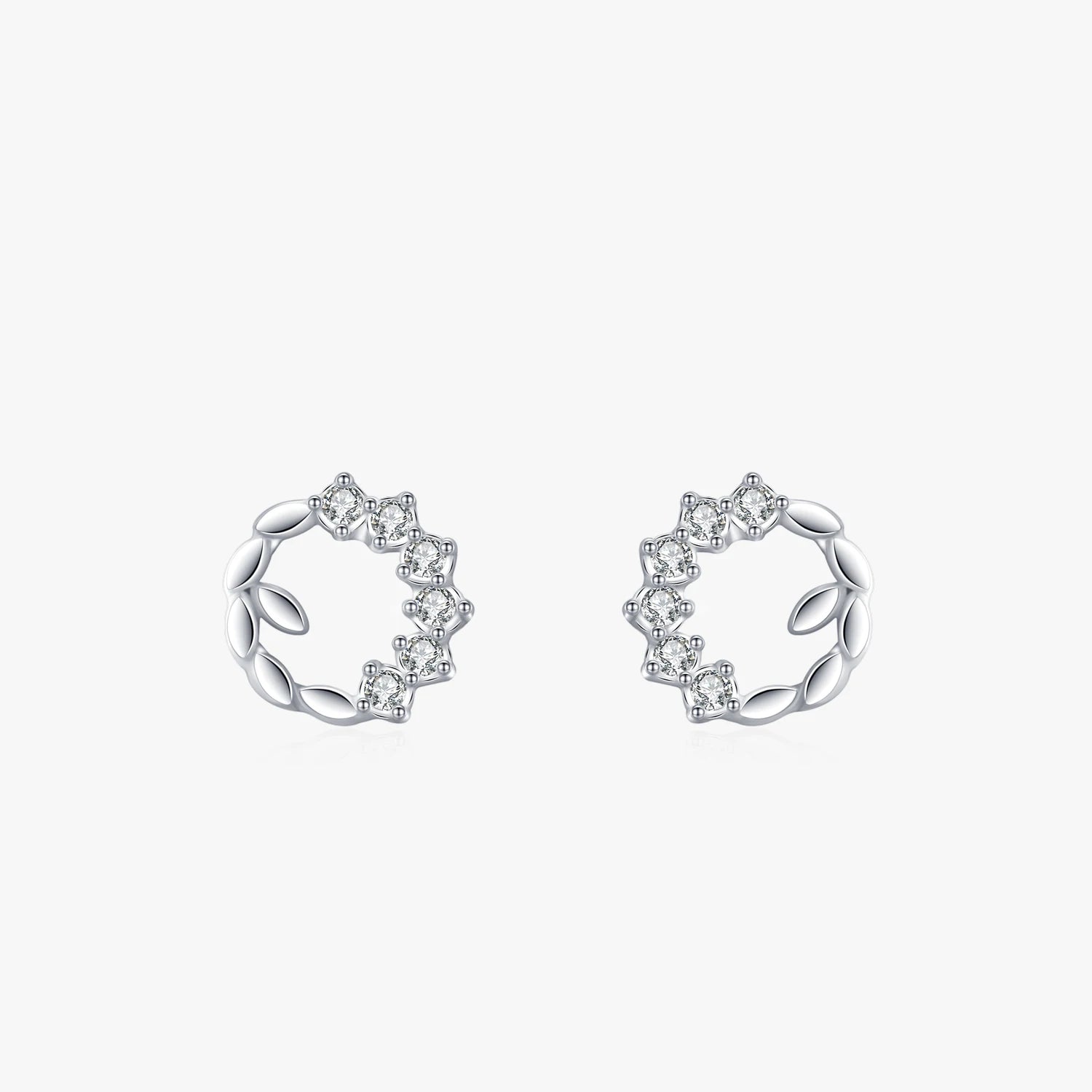 Ailmay Real 925 Sterling Silver Little Flower Clear Zircon Simple Stud Earrings for Women Girls Anti-allergy Fine Jewelry Gifts