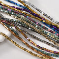 2025 Crystal Factory Direct Sell 3*3mm square Beads Plated Hematite Beads Jewelry Making